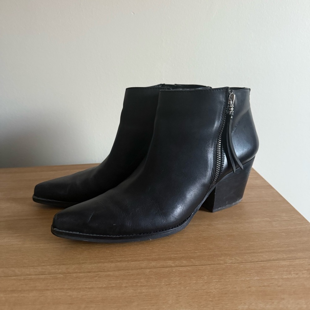 Alden Black Leather Ankle Booties